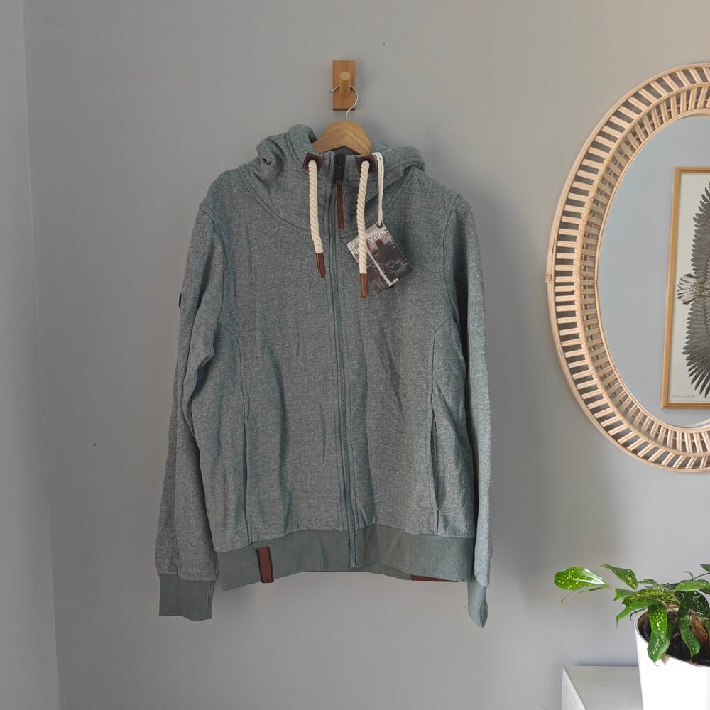 Naketano Raketa in Hose III Men’s Hoodie L Gray Green Melange NWT